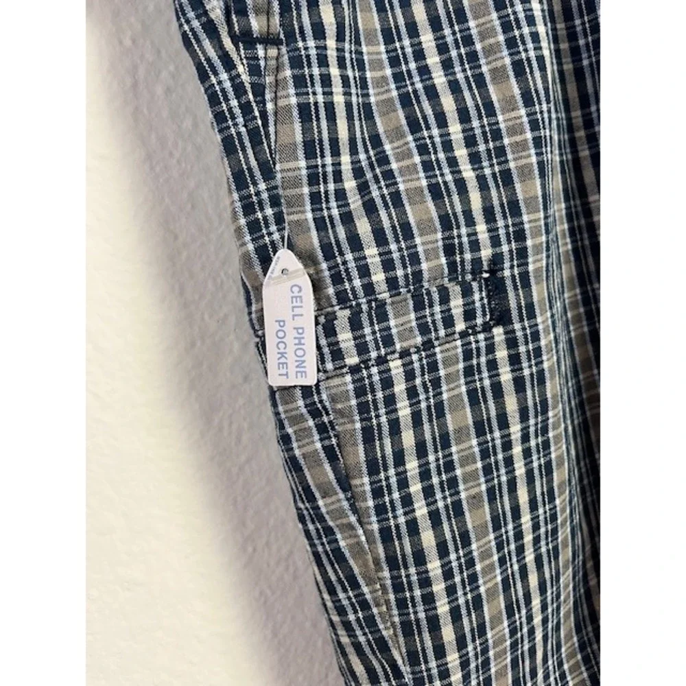 New Dockers Sz 40 Washed Khaki Shorts Plaid Flat Front Relaxed‎ Fit 9.5 Inseam